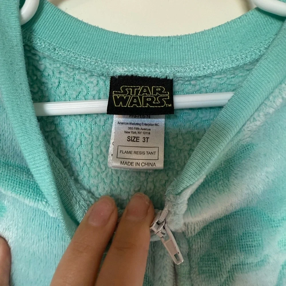 Star Wars Baby Yoda one piece soft toddler zip up pajamas‎